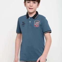 Octave Kids Deep Nile Cotton Printed Polo T-Shirt-image-68