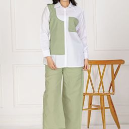 WEAVLLITE Colourblocked Tunic With Palazzo Co-Ords-picture-47