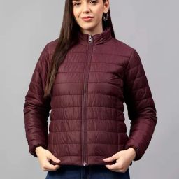 Cantabil Maroon Regular Fit Puffer Jacket-image-47