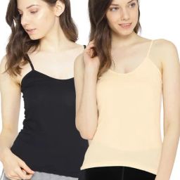 Lady Lyka Multicolor Cotton Camisole (Pack Of 2)-picture-36