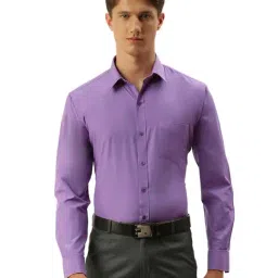 English Navy Lilac Slim Fit Shirt-image-13