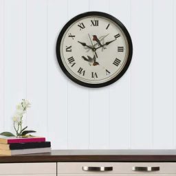 eCraftIndia Designer Round Analog Black Wall Clock-image-100