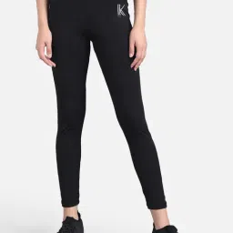 Kotty Black Printed Mid Rise Tights-image-73