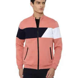 Allen Solly Peach Cotton Regular Fit Colour Block Sweatshirt-image-97