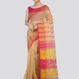 Pinkloom Beige Woven Saree-picture-25