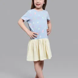 Beverly Hills Polo Club Kids Light Blue Printed Dress-image-52