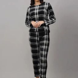 NEUDIS Black Check Top With Pyjamas-image-3