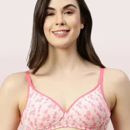 Enamor Pink Non-Wired Padded T-Shirt Bra-image-32