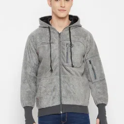 Duke Grey Melange Full Sleeves Hooded Sweatshirt-22