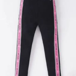 Ed-a-Mamma Girls Black & Pink Cotton Printed Leggings-image-25