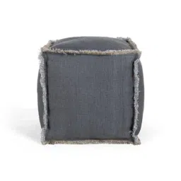 Home4U Lucas Blue Cotton Blend Pouffe-image-29