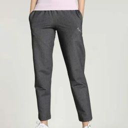 Puma Black Cotton Textured Pattern Sports Track Pants-image-49