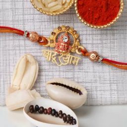 eCraftIndia Khatu Shyam Ji Religious Rakhi for Brother with Sibling Agreement & Roli Chawal Pack-image-3
