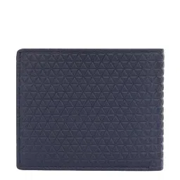 The Vertical Navy Textured Bi-Fold Wallet for Men image 3