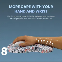 Portronics Comfipad Wrist Rest Mouse Pad with Soft Foam Cushion & Ergonomic Design (White) image 3