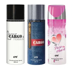 CFS Set Of 3 Deodorant Body Spray- Cargo Fragile- Cargo- Pure Heart- 200ML Each-picture-17