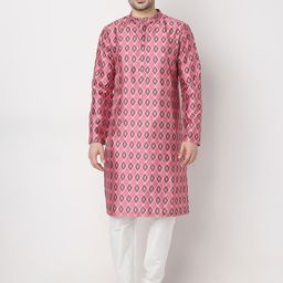 Ethnicity Men Geometric Printed Thread Work Pathani Kurta-picture-49