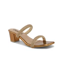 DressBerry Embellished Block Sandals-35