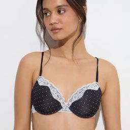 Wunderlove by Westside Black Polka Dotted Padded Under-Wired Bra-picture-41