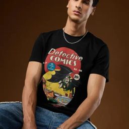 The Souled Store Black Regular Fit Graphic T-Shirt-image-73