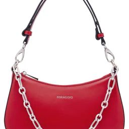 Miraggio Red Solid Medium Shoulder Handbag-picture-17