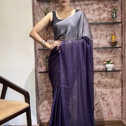 V3 FASHION STUDIO Ombre Pure Chiffon Saree-picture-18