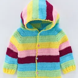 USHA ENTERPRISES Kids Colourblocked Woollen Cardigan-picture-29