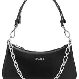 Miraggio Black Solid Medium Shoulder Handbag-37