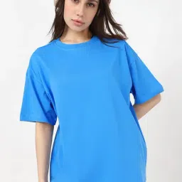 Bewakoof Blue Solid T-Shirt-picture-49