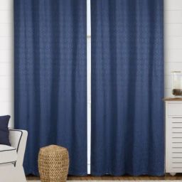 Saral Home Blue Cotton Geometric Door Curtain - Set of 2-17