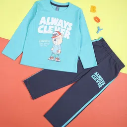 V-Mart Boys Printed Round Neck T-shirt With Trousers-picture-12