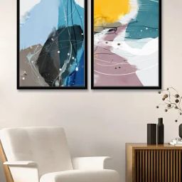 Art Street Multi Canvas Bold Textured Abstracts Wall Art - Set of 2-11