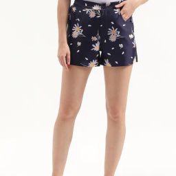 United Colors of Benetton Navy & White Floral Print Shorts-image-10