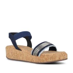 Inc.5 Women's Navy Ankle Strap Wedges-image-3