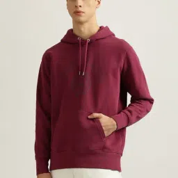 Gant Purple Regular fit Solid Hooded Sweatshirts-image-95