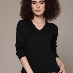 The Roadster Lifestyle Co. Acrylic V-Neck Pullover-image-91