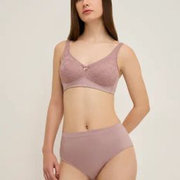 Wunderlove by Westside Mauve Floral Lace Design Padded Bra-image-86