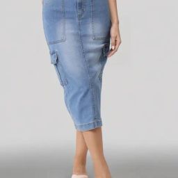Style Quotient Blue Solid Skirt-image-26