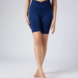 Feier Midnight Navy Blue Solid Illusion Bike Shorts-image-79