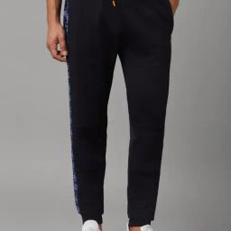 Louis Philippe Navy Slim Fit Printed Joggers-image-71