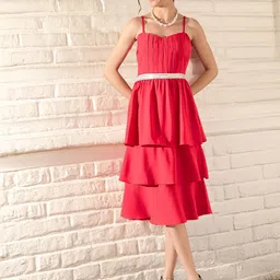 STYLECAST X KASSUALLY Ruffled Crepe Fit & Flare Midi Dress-image-8