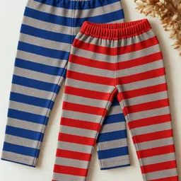 CORTICA Boys Pack Of 2 Striped Cotton Regular Track Pants-picture-10