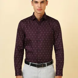 Allen Solly Men Micro Ditsy Printed Spread Collar Pure Cotton Formal Shirt-picture-2