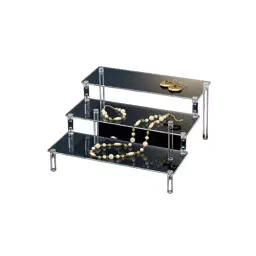 AS ONE 3-Tier Display W30×D28.6×H15 cm Size Transparent Acrylic, 61-155-11-1-36