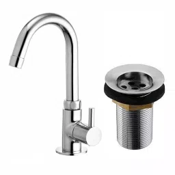 Fastgear Bathroom Faucet Set Brass & Steel Chrome Finish Silver, FG2352-image-24