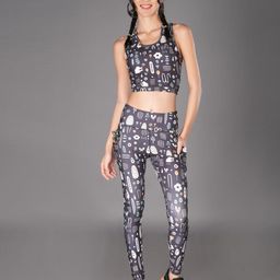 The Dance Bible Printed Scoop Neck Sports Top With Activewear Tights Co-Ords-picture-19