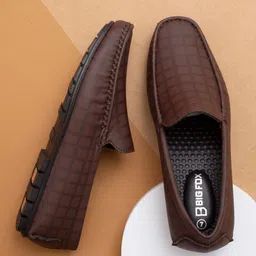 Big Fox Men Brown Printed Loafers-image-96