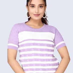 FEVERFEW Horizontal Striped Cotton Top-picture-11