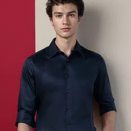 DON VINO Men India Slim Fit Solid Spread Collar Cotton Formal Shirt-picture-23
