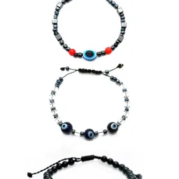 Dynamic Retail Global Men Set of 3 Beaded Stainless Steel Wraparound Bracelet-image-35